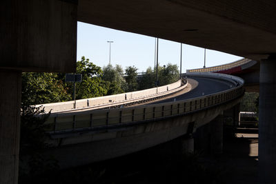 Bridge against sky in city