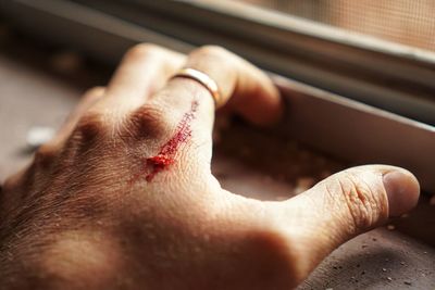 Close-up of human feet