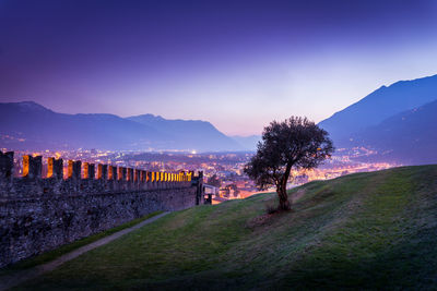 Scenic view of landscape against clear sky