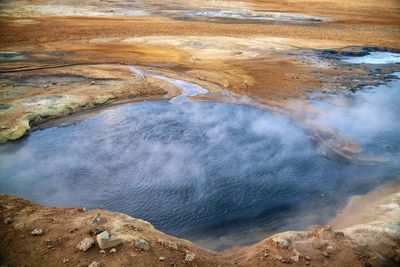 High angle view of volcanic landscape