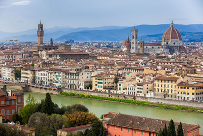 View of the beautiful city of florence from michelangelo square