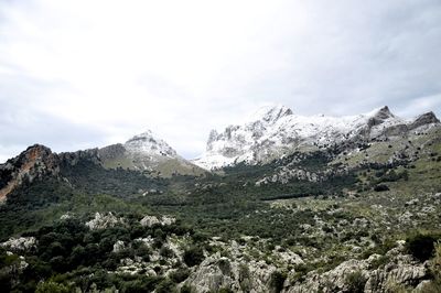 Scenic view of mountains against sky