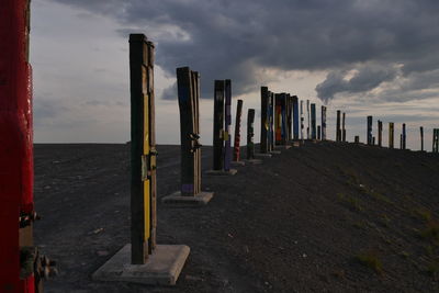 Close-up of wooden post