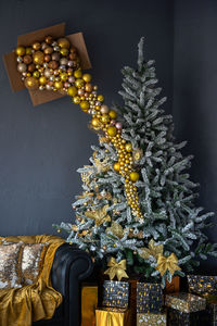 Christmas decorations on table