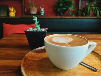 Coffee cup on table