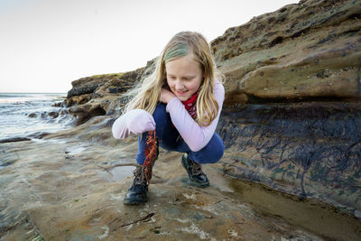 Full length of woman on beach