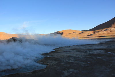 Panoramic view of mountains against sky