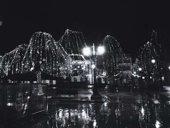 View of illuminated city at night