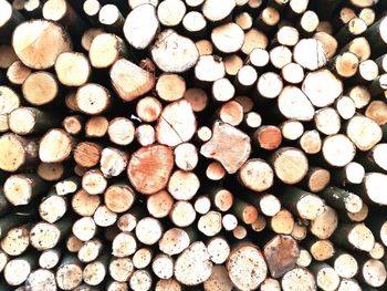 Full frame shot of logs