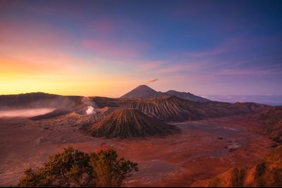 View of mt bromo against sky during sunset