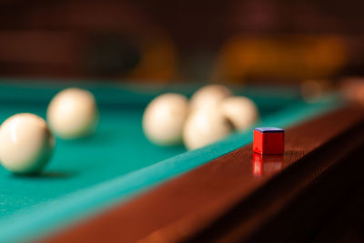 Close-up of balls on table