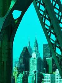 Modern buildings against clear sky