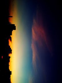 View of buildings at sunset