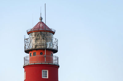 Low angle view of lighthouse against sky