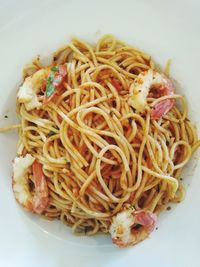 Close-up of noodles in plate
