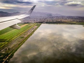 Aerial view of landscape against sky