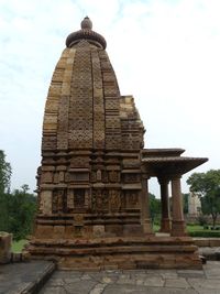 Low angle view of old building against sky