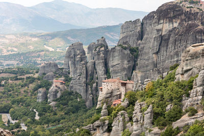 View of trees and rock formations