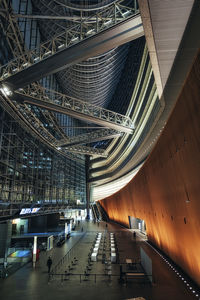 High angle view of illuminated bridge in city