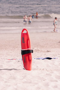 Red water on beach