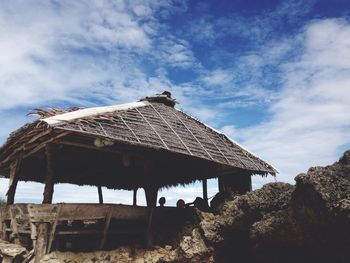 Low angle view of house against sky