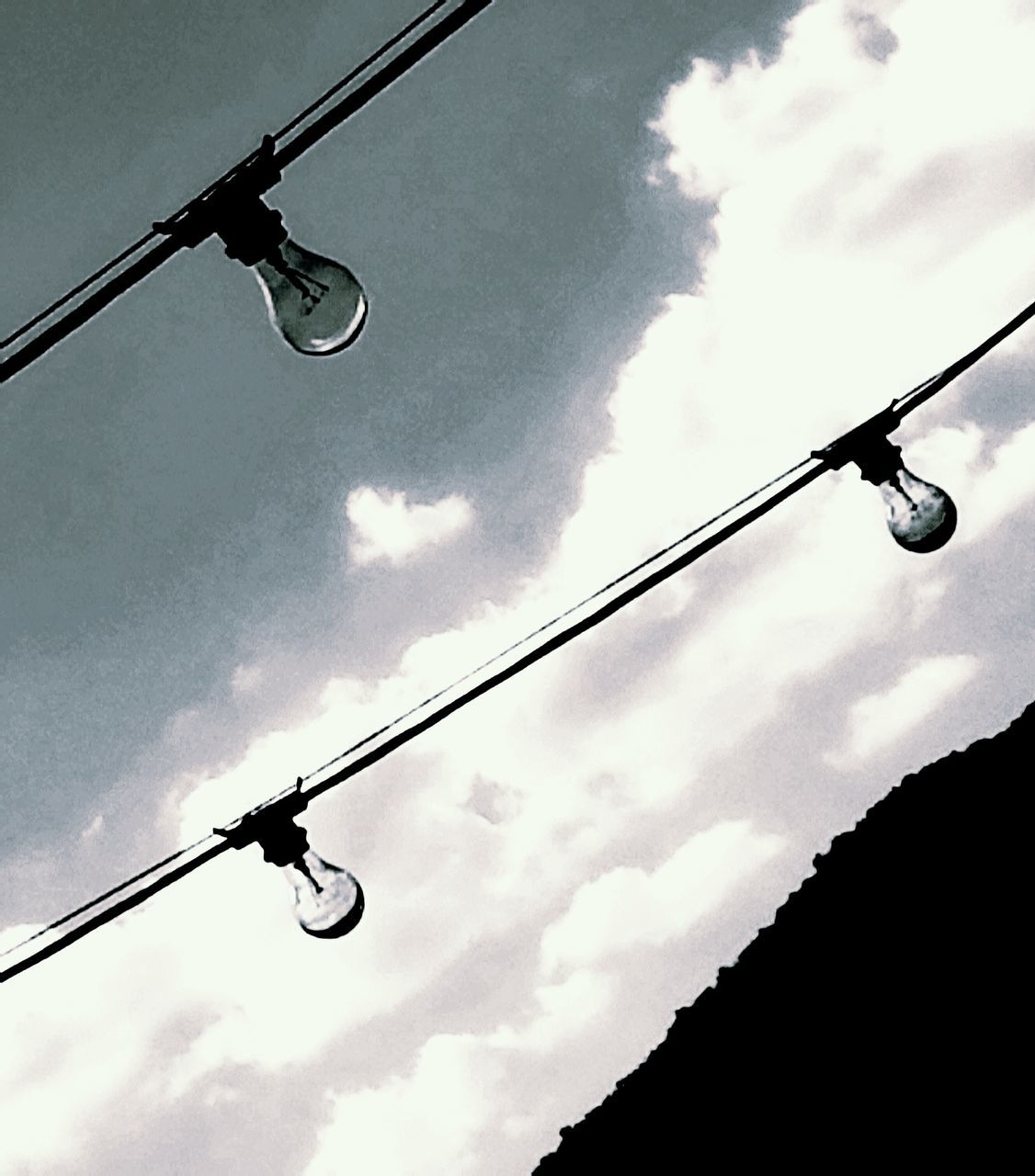 LOW ANGLE VIEW OF SILHOUETTE POWER LINES AGAINST SKY