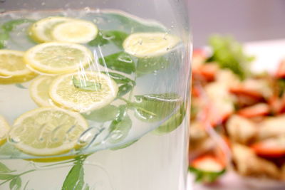 Close-up of drink in glass on table