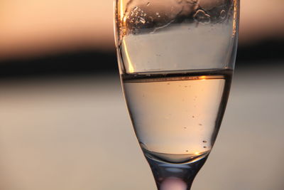 Close-up of drink in glass on table