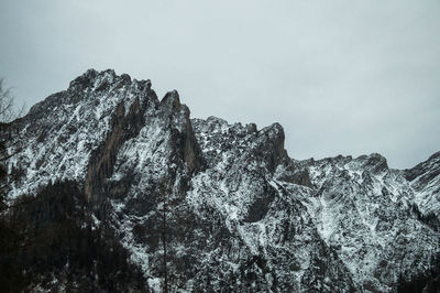Low angle view of mountain against clear sky