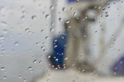 Full frame shot of wet glass window