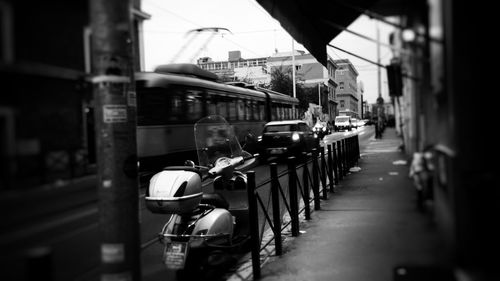Cars on street in city