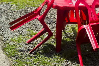 Close-up high angle view of park