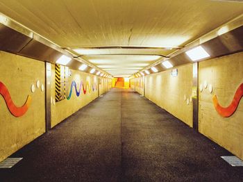 View of empty subway tunnel