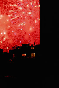 Red firework display