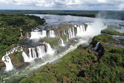 Scenic view of waterfall