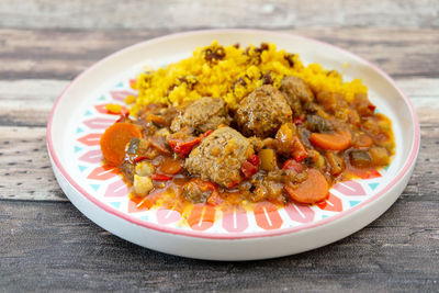 Close-up of meal served in plate