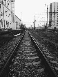 Railroad tracks against sky