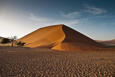 Sand dunes in a desert