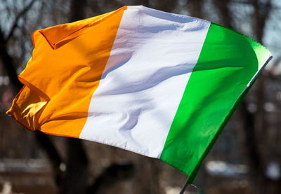 Low angle view of umbrella flag