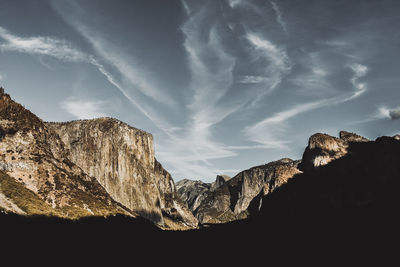 Panoramic view of mountains against sky