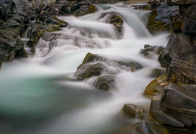 Scenic view of waterfall