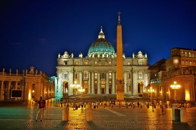 Tourists at night