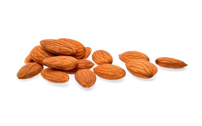 High angle view of cookies against white background