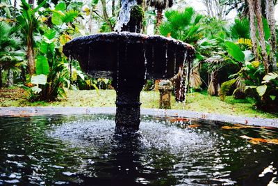 Water splashing in fountain