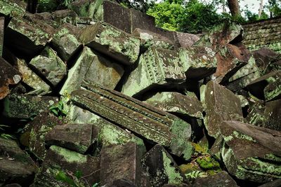 Close-up of abandoned damaged