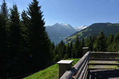 Scenic view of mountains against clear sky