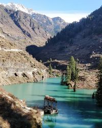 Scenic view of lake and mountains