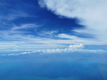 Aerial view of clouds over blue sky