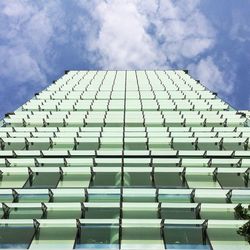 Low angle view of modern building against sky