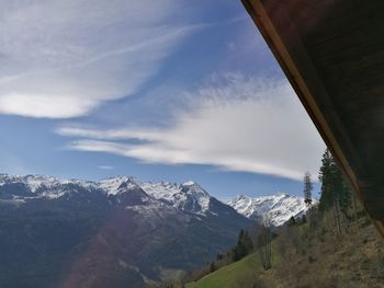 View of landscape against cloudy sky